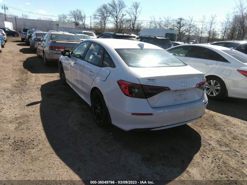 2022 HONDA CIVIC SEDAN SPORT VIN: 2HGFE2F52NH501955