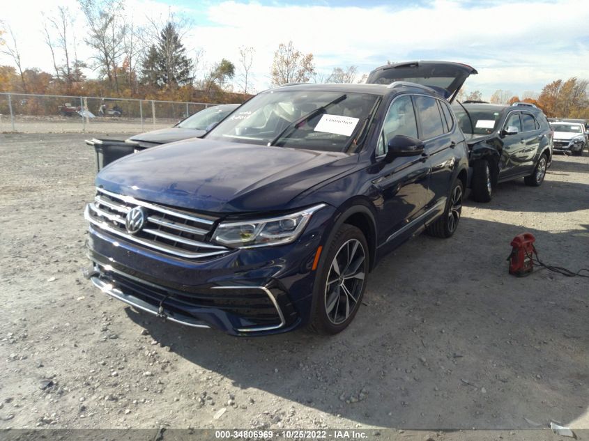 2022 VOLKSWAGEN TIGUAN SEL R-LINE VIN: 3VV4B7AX0NM110455