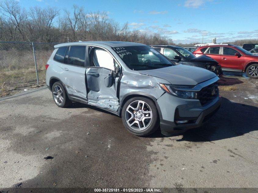 2022 HONDA PASSPORT EX-L VIN: 5FNYF7H53NB002814