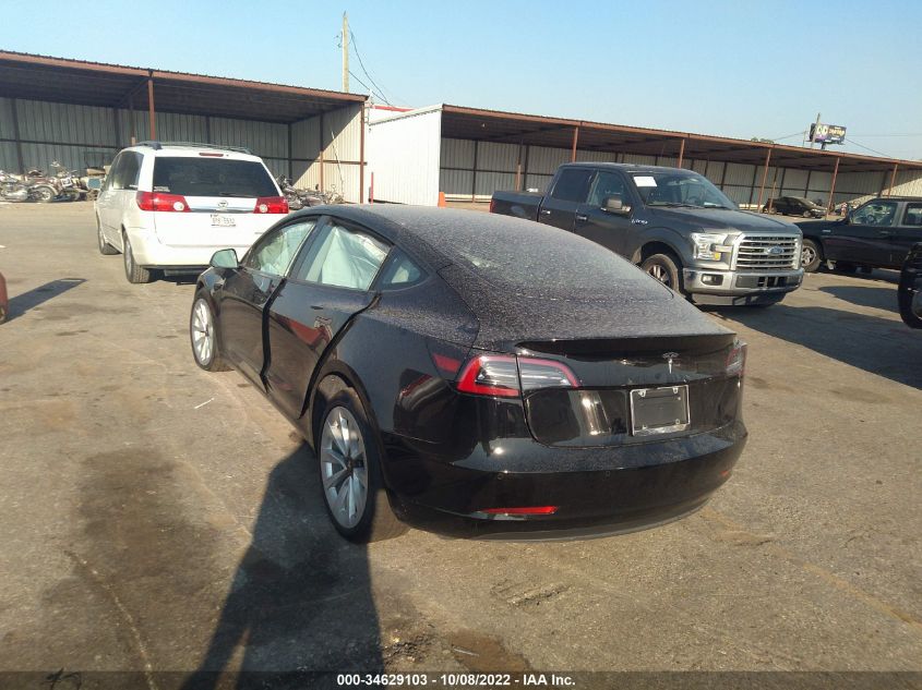 2022 TESLA MODEL 3 VIN: 5YJ3E1EA5NF210365