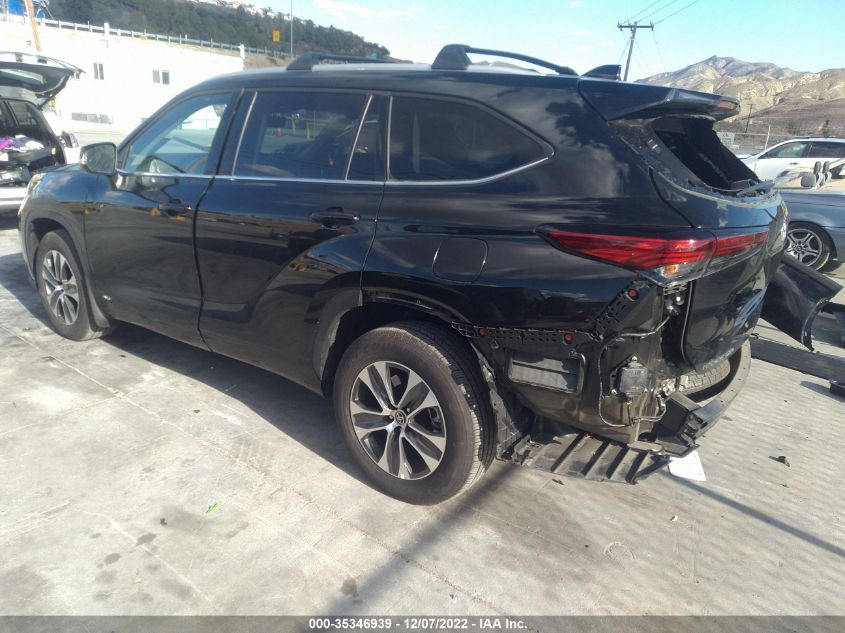 2022 TOYOTA HIGHLANDER HYBRID XLE VIN: 5TDHBRCH4NS553449