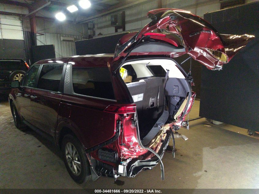 2022 KIA CARNIVAL LXS VIN: KNDNB4H33N6158133