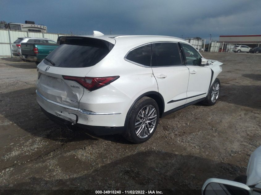 2022 ACURA MDX W/ADVANCE PACKAGE VIN: 5J8YE1H84NL041324