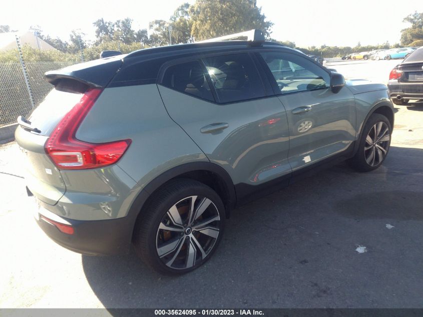 2022 VOLVO XC40 RECHARGE PURE TWIN ULTIMATE VIN: YV4ED3UB8N2774481