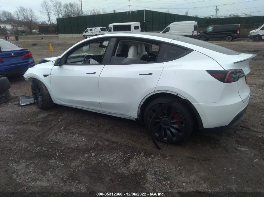 2022 TESLA MODEL Y PERFORMANCE VIN: 7SAYGDEF8NF376881