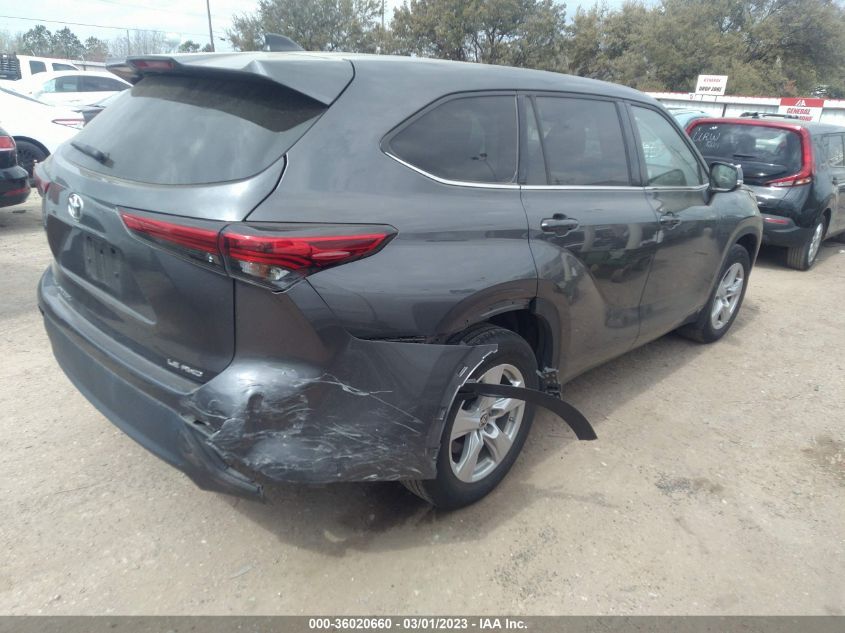 2022 TOYOTA HIGHLANDER LE VIN: 5TDBZRBH1NS560734