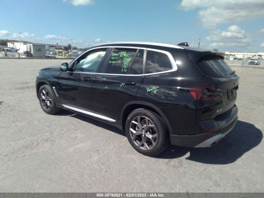 2022 BMW X3 SDRIVE30I VIN: 5UX43DP02N9J46424