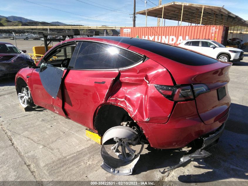 2022 TESLA MODEL Y LONG RANGE VIN: 7SAYGDEE0NF361573