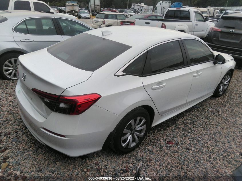 2022 HONDA CIVIC SEDAN LX VIN: 2HGFE2F24NH529486