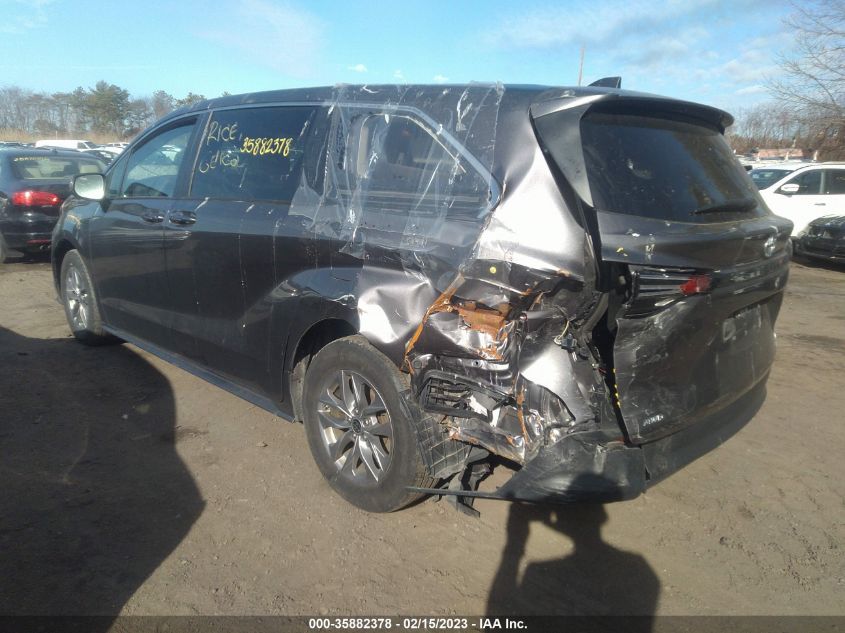 2022 TOYOTA SIENNA LE VIN: 5TDKSKFC4NS043535