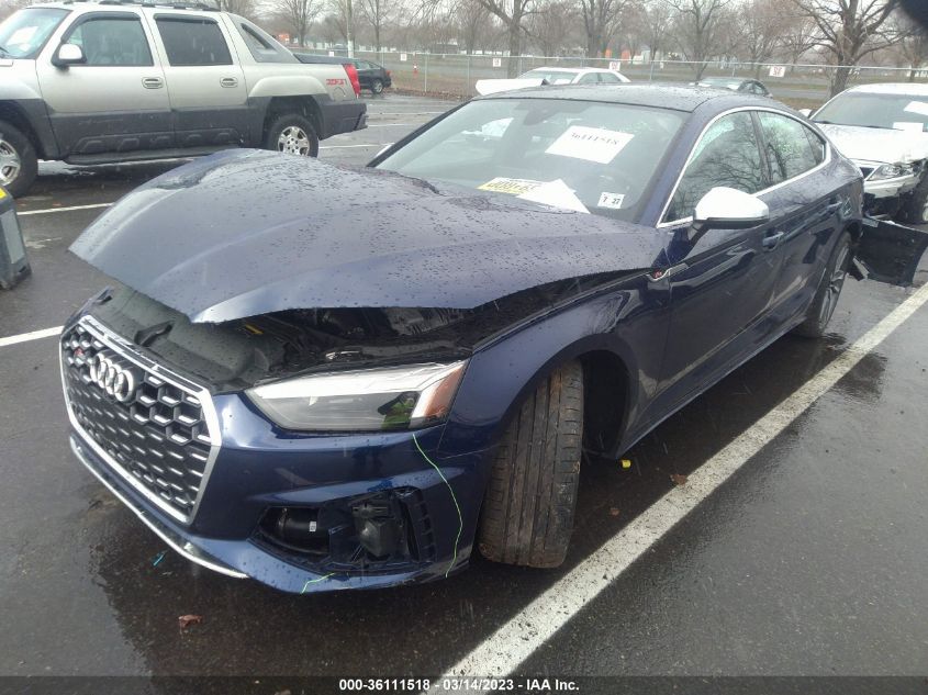 2022 AUDI S5 SPORTBACK PREMIUM PLUS VIN: WAUC4CF5XNA034015
