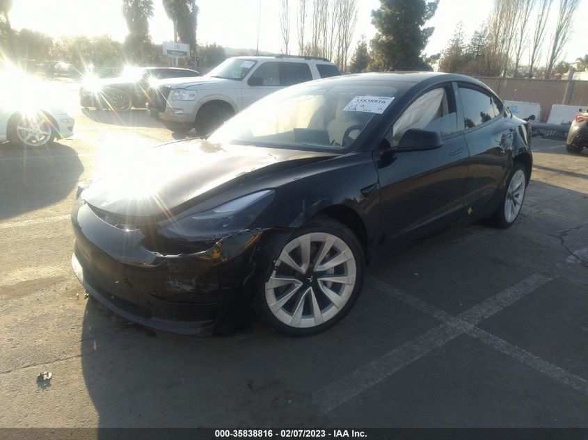 2022 TESLA MODEL 3 LONG RANGE VIN: 5YJ3E1EB7NF130963