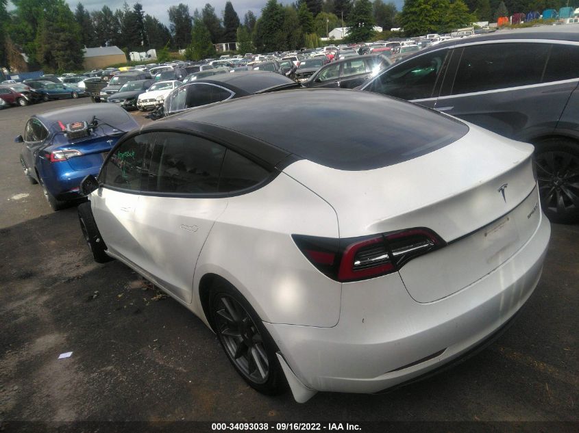 2021 TESLA MODEL 3 STANDARD RANGE PLUS VIN: 5YJ3E1EAXMF867788