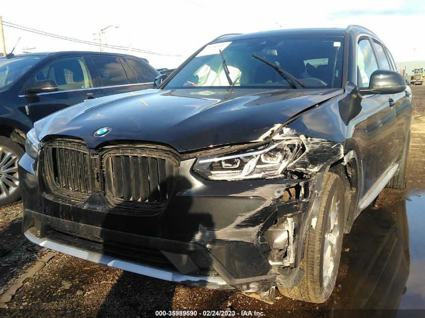 2022 BMW X3 XDRIVE30I VIN: 5UX53DP06N9K80177