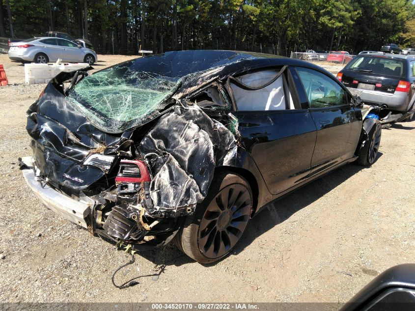2022 TESLA MODEL 3 PERFORMANCE VIN: 5YJ3E1EC4NF153514