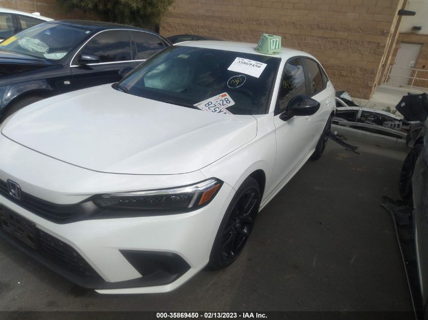 2022 HONDA CIVIC SEDAN SPORT VIN: 2HGFE2F52NH538634