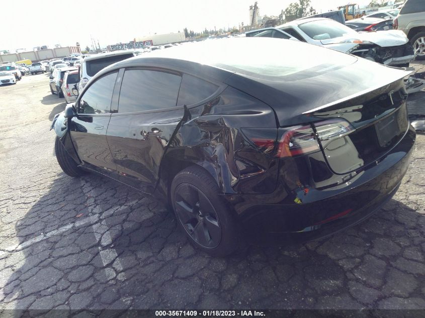 2022 TESLA MODEL 3 VIN: 5YJ3E1EA6NF336346