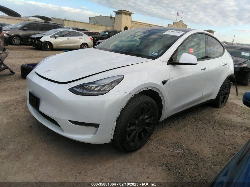 2022 TESLA MODEL Y LONG RANGE VIN: 7SAYGDEE7NF511999