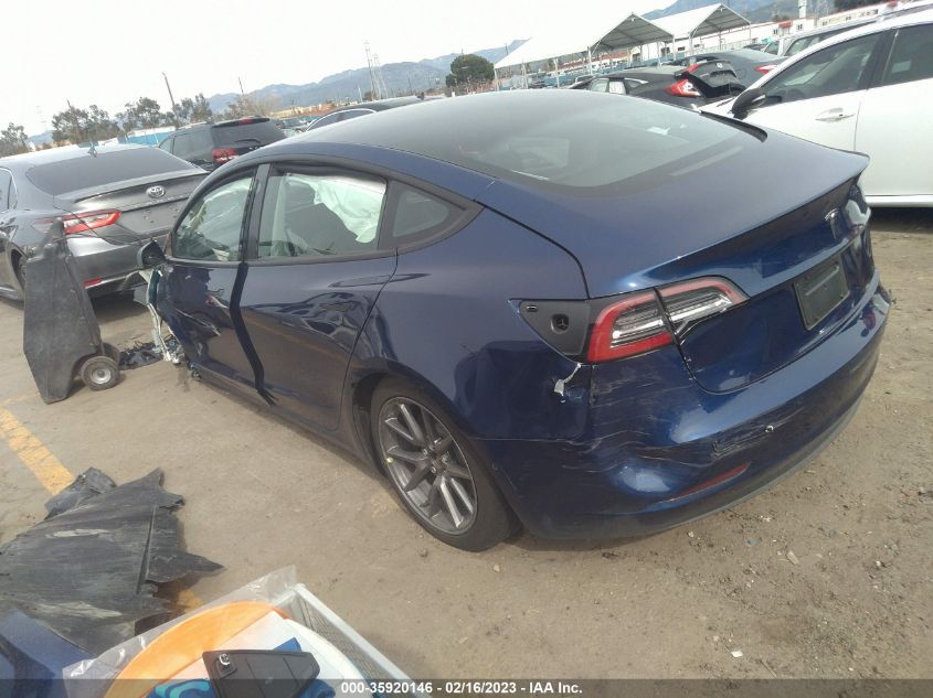 2022 TESLA MODEL 3 VIN: 5YJ3E1EA5NF340453