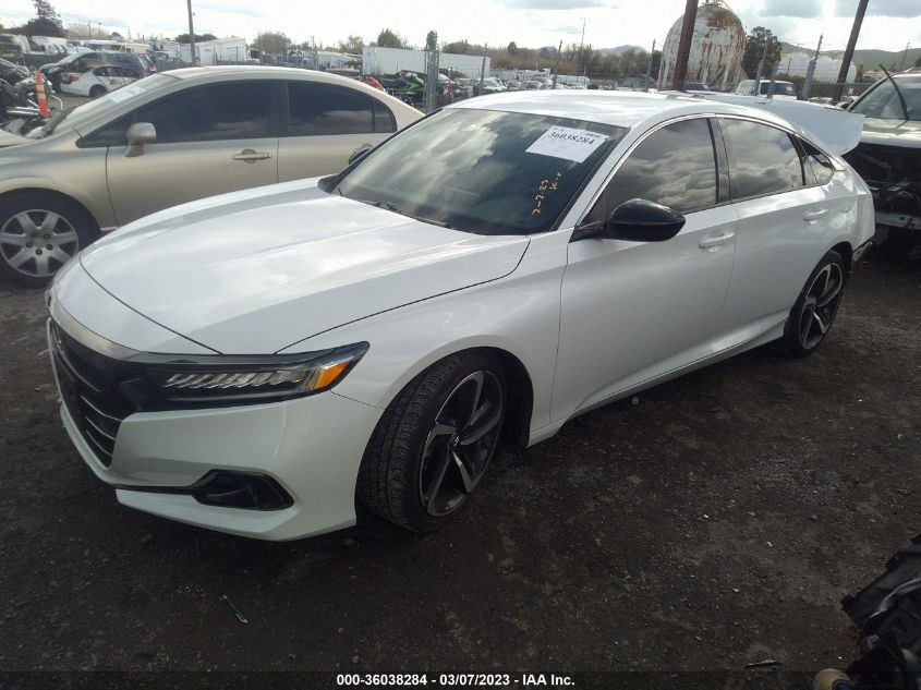2022 HONDA ACCORD SEDAN SPORT VIN: 1HGCV1F36NA016843