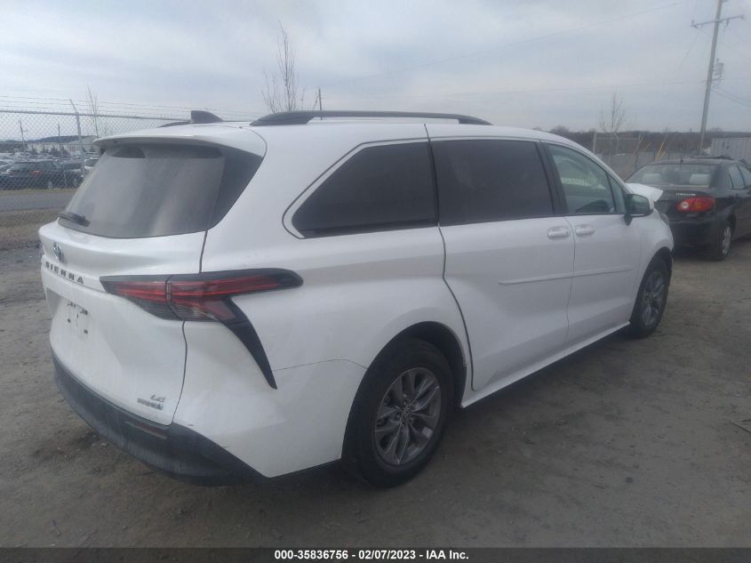 2022 TOYOTA SIENNA LE VIN: 5TDBRKEC9NS117996
