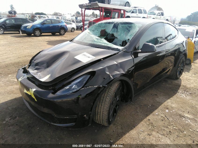 2022 TESLA MODEL Y PERFORMANCE VIN: 7SAYGDEF2NF518156