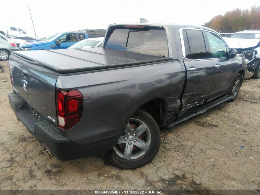 2021 HONDA RIDGELINE RTL-E VIN: 5FPYK3F75MB027616