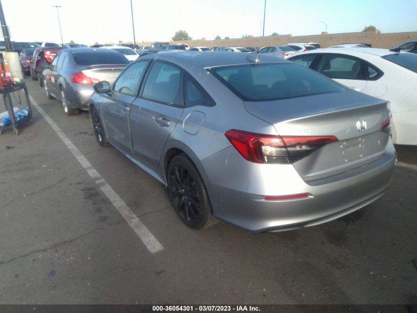2022 HONDA CIVIC SEDAN SPORT VIN: 2HGFE2F51NH592295