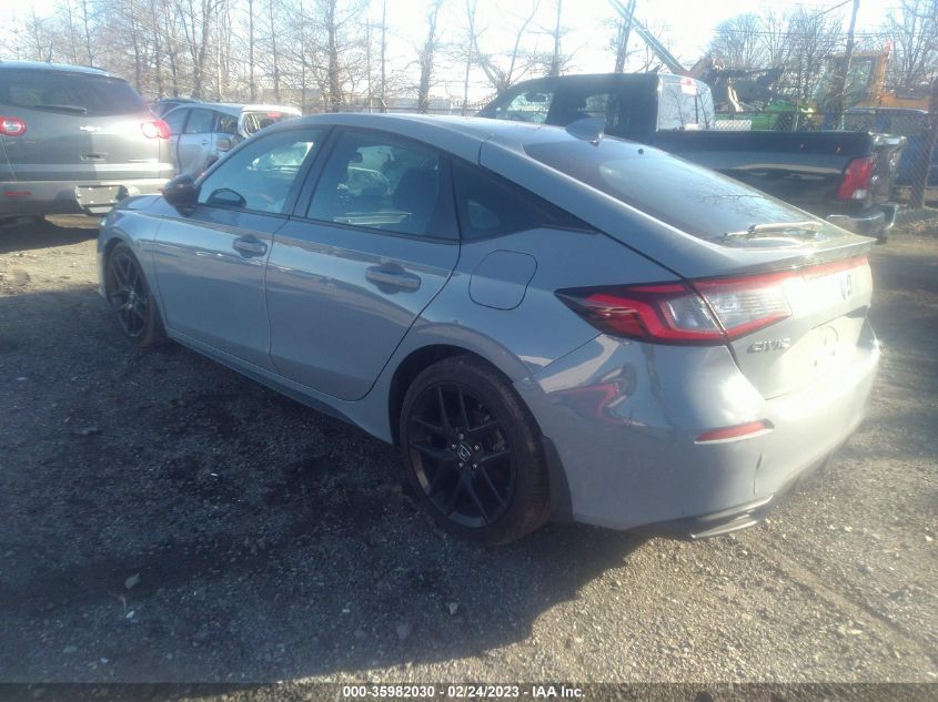 2022 HONDA CIVIC HATCHBACK SPORT VIN: 19XFL2H85NE008097