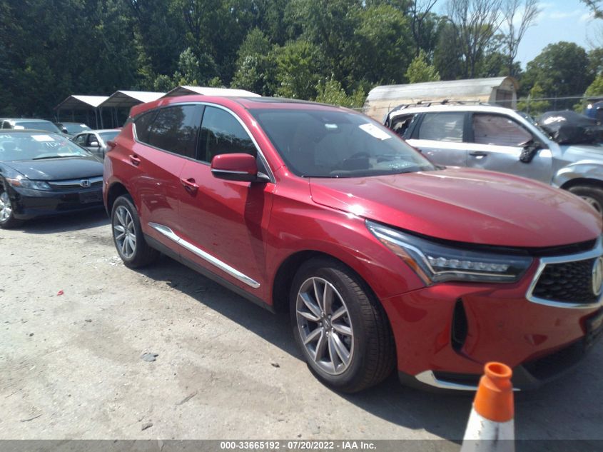 2022 ACURA RDX W/TECHNOLOGY PACKAGE VIN: 5J8TC2H51NL002427