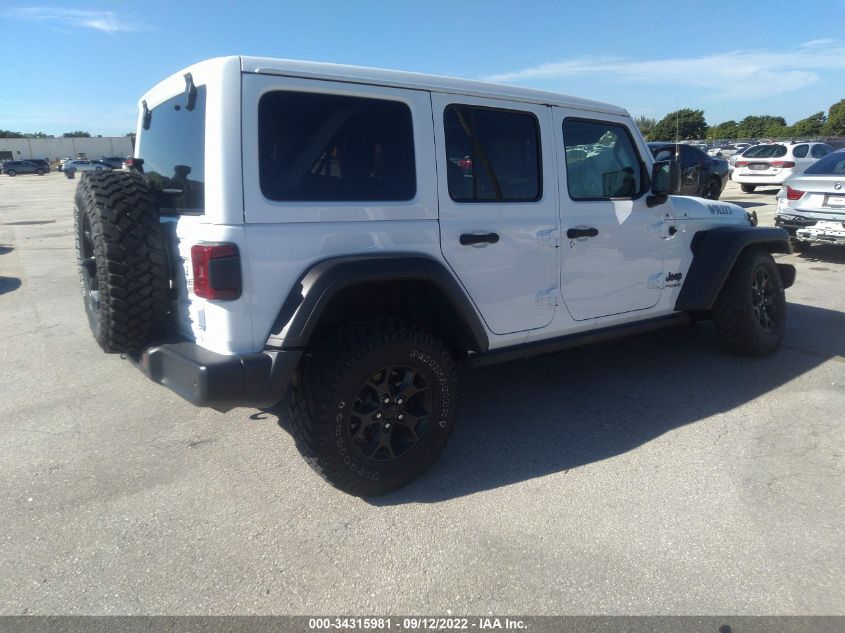 2021 JEEP WRANGLER UNLIMITED WILLYS VIN: 1C4HJXDG0MW647422