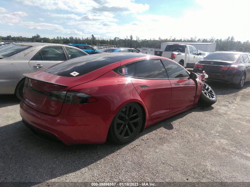 2022 TESLA MODEL S PLAID VIN: 5YJSA1E69NF469136