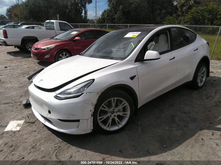 2022 TESLA MODEL Y LONG RANGE VIN: 7SAYGDEE9NF414500