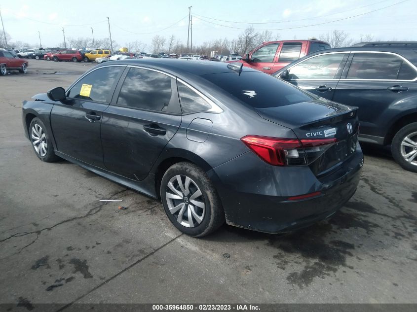 2022 HONDA CIVIC SEDAN LX VIN: 2HGFE2F25NH506895