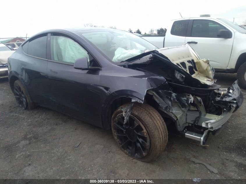 2022 TESLA MODEL Y LONG RANGE VIN: 7SAYGDEE9NF385967