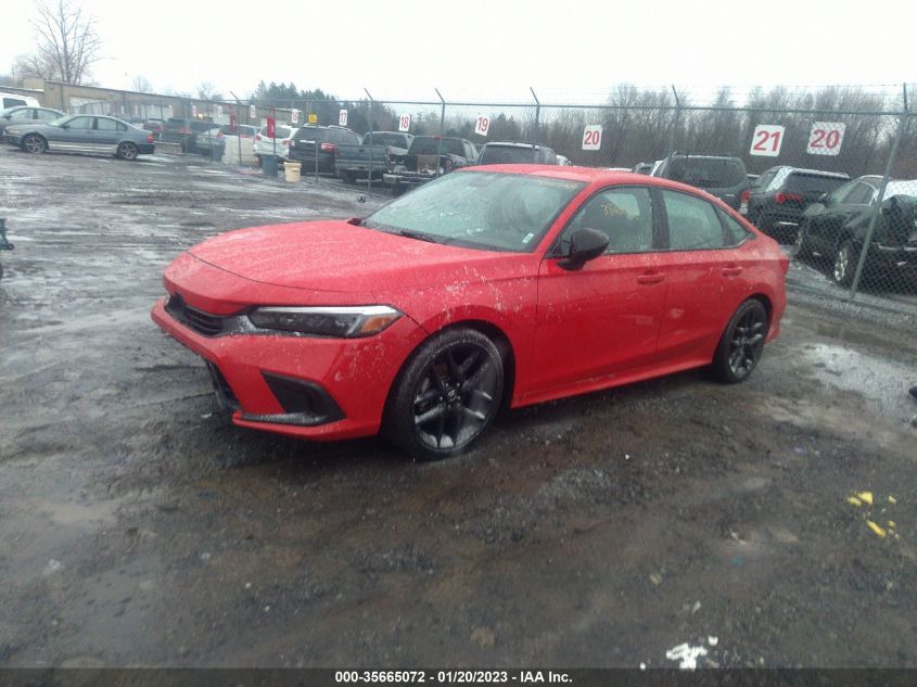 2022 HONDA CIVIC SEDAN SPORT VIN: 2HGFE2F52NH538200