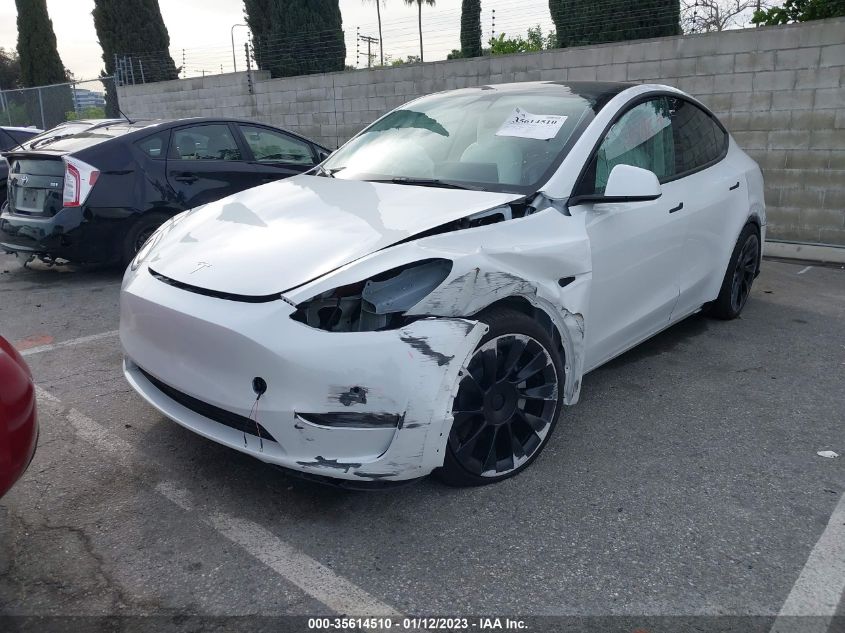 2022 TESLA MODEL Y LONG RANGE VIN: 7SAYGAEE5NF427064