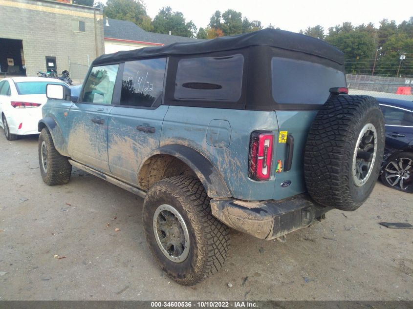 2022 FORD BRONCO BASE/BIG BEND VIN: 1FMEE5DP1NLA87596