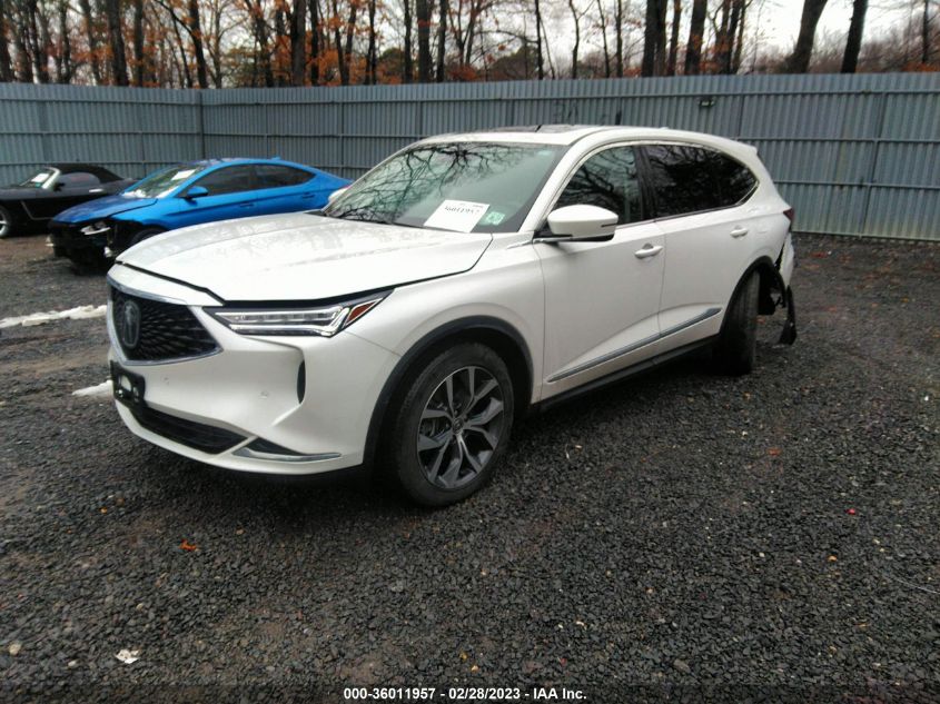 2022 ACURA MDX W/TECHNOLOGY PACKAGE VIN: 5J8YE1H43NL035916