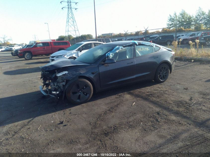 2022 TESLA MODEL 3 LONG RANGE VIN: 5YJ3E1EB9NF183714