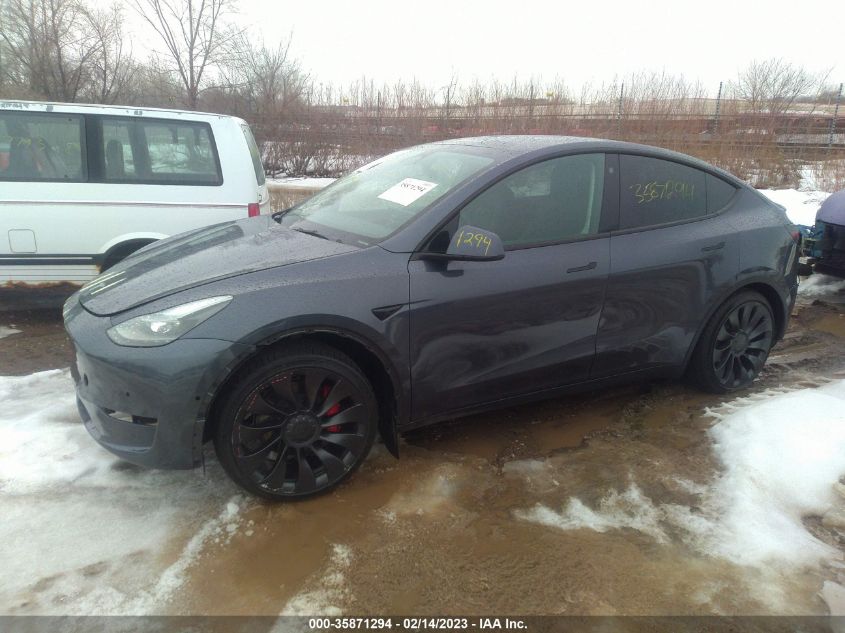 2022 TESLA MODEL Y PERFORMANCE VIN: 7SAYGDEF3NF535659