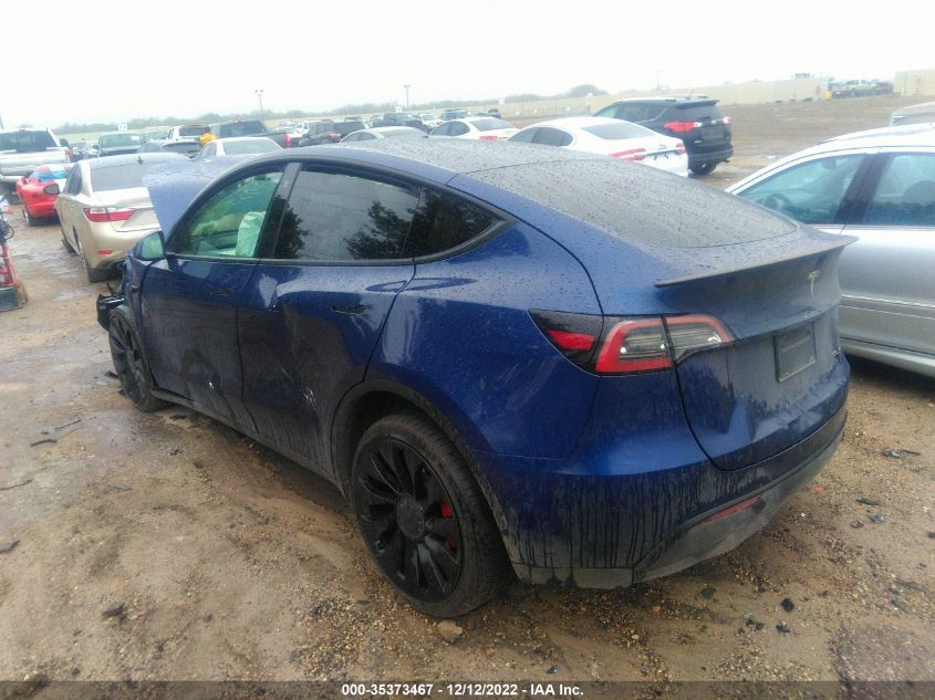 2022 TESLA MODEL Y PERFORMANCE VIN: 7SAYGDEF0NF539801
