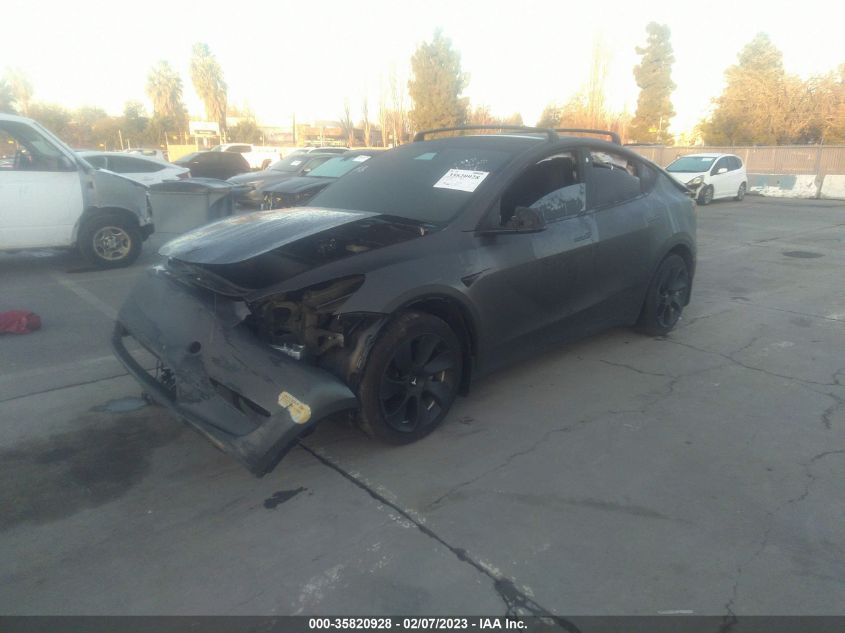 2022 TESLA MODEL Y LONG RANGE VIN: 7SAYGAEE4NF348551