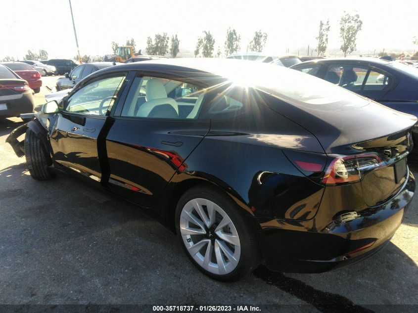 2022 TESLA MODEL 3 LONG RANGE VIN: 5YJ3E1EB3NF319447