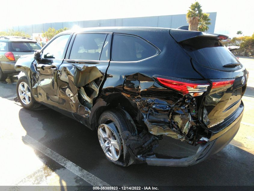 2021 TOYOTA HIGHLANDER HYBRID LE VIN: 5TDBBRCH4MS535554