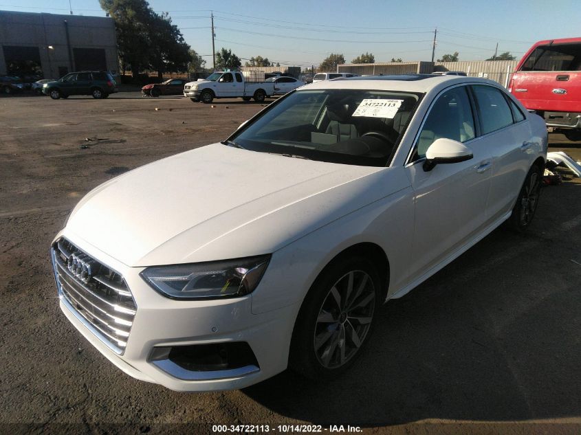 2021 AUDI A4 SEDAN PREMIUM VIN: WAUABAF41MN013022