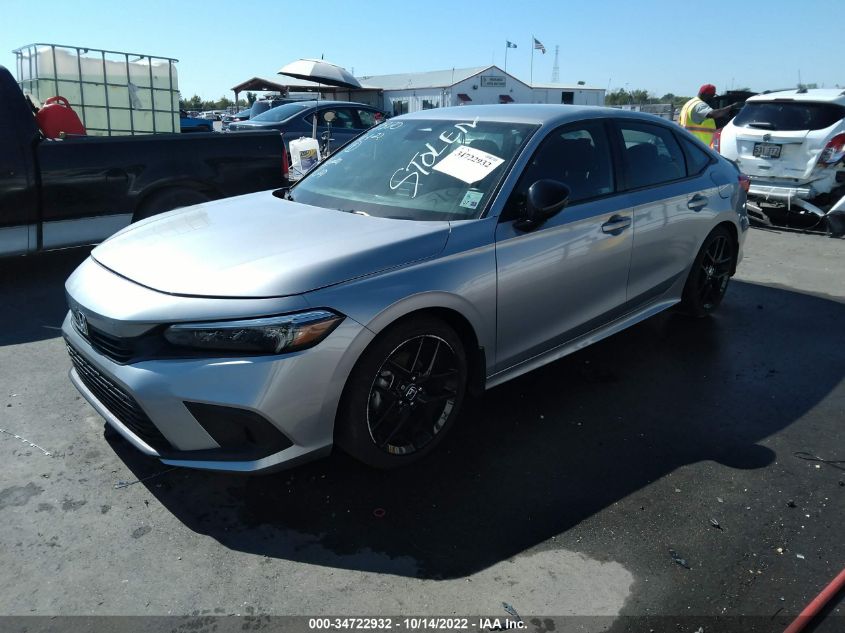 2022 HONDA CIVIC SEDAN SPORT VIN: 2HGFE2F56NH503787