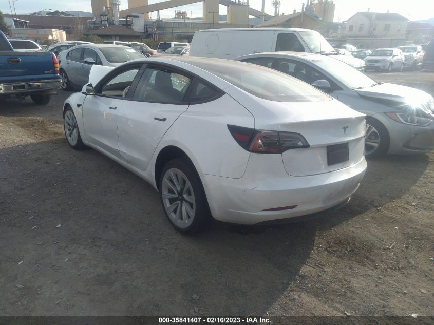 2022 TESLA MODEL 3 VIN: 5YJ3E1EA4NF373492