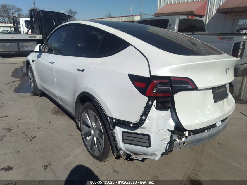 2022 TESLA MODEL Y LONG RANGE VIN: 7SAYGDEE9NF366240