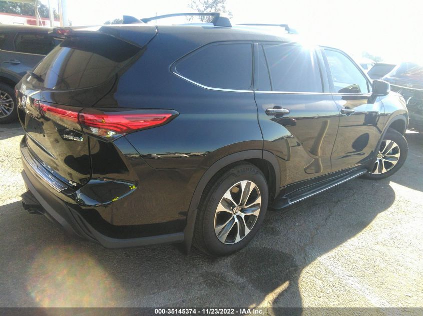 2022 TOYOTA HIGHLANDER HYBRID XLE VIN: 5TDHARAH0NS510975